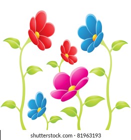 Vector illustration of Flowers on a white background