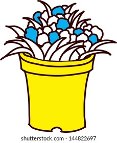 Vector illustration of flowers in a pot