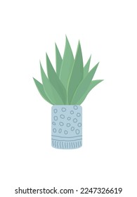 Vector illustration of flowers in pot or vase for a holiday, composition of plants and leaves. Decorative flat stylized in color. For design holidays, stickers, prints, advertisements, solo elements