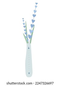 Vector illustration of flowers in pot or vase for a holiday, composition of plants and leaves. Decorative flat stylized in color. For design holidays, stickers, prints, advertisements, solo elements