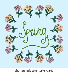 Vector illustration with flowers and samples text