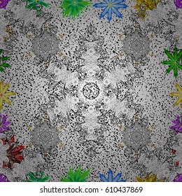 Vector illustration of flowers. Seamless pattern with flowers on motley background.