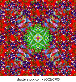 Vector illustration of flowers. Seamless pattern with flowers on motley background.