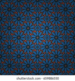 Vector illustration of flowers. Seamless pattern with flowers on motley background.