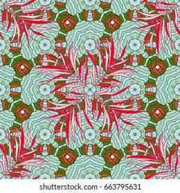 Vector illustration of flowers. Seamless pattern with flowers on motley background.