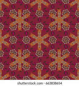 Vector illustration of flowers. Seamless pattern with flowers on motley background.
