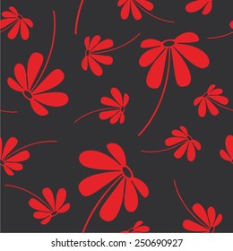 Vector illustration of flowers style seamless pattern