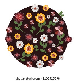 Vector illustration "flowers" to t-shirt design, postcards, logos, advertising, design, banner, poster or textile.