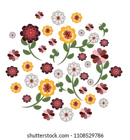 Vector illustration "flowers" to t-shirt design, postcards, logos, advertising, design, banner, poster or textile.