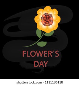 Vector illustration "flowers" to t-shirt design, postcards, logos, advertising, design, banner, poster or textile.