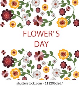 Vector illustration "flowers" to t-shirt design, postcards, logos, advertising, design, banner, poster or textile.