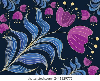 Vector illustration of flowers with unique and elegant colors