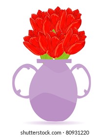 vector illustration flowers in vase