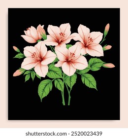 vector illustration of flowers, watercolor, clip art