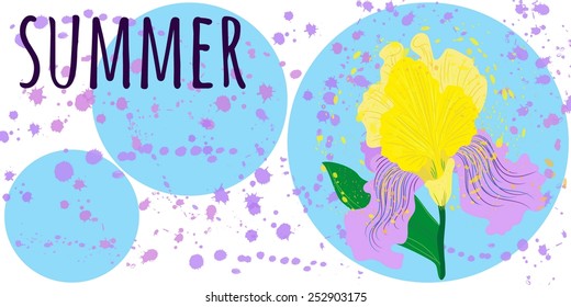 vector illustration with flowers and the words