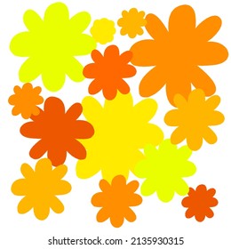 Vector illustration flowers in yellow colours 