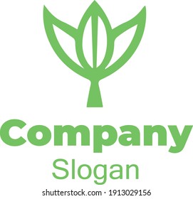 vector illustration of a flowery leaf logo template