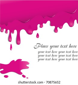 vector illustration of flowing crimson paint on whitte background