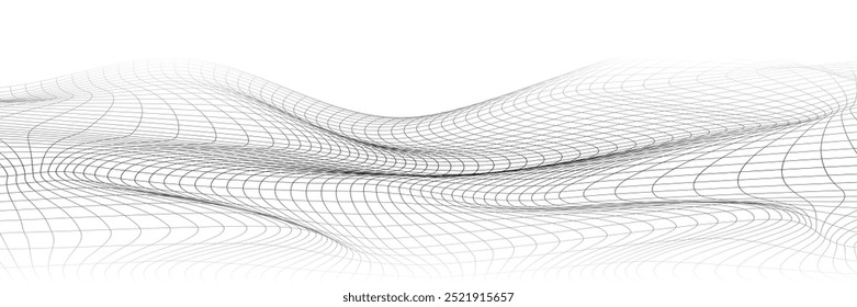 Vector illustration. Flowing grid of possibilities, weaving together data streams and digital landscapes in seamless technological dance. Concept of technology, science. Wallpaper. Pattern