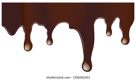 Vector illustration of flowing, melted chocolate.