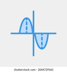 Ilustración vectorial del icono de fluctuación en azul para cualquier proyecto, uso para presentación de aplicación móvil de sitio web