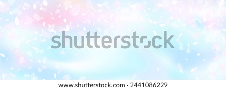 Vector illustration of fluffy cherry blossoms and spring blue sky