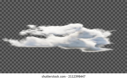 Vector illustration. Fluffy cloud or haze on a transparent background. Weather phenomenon.