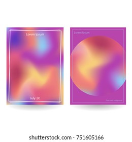 vector illustration. Fluid colors backgrounds, round, poster, purple,yellow, blue, gradient. banner