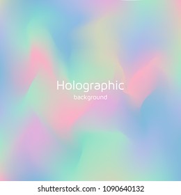 vector illustration. Fluid colors, blurred background. Holographic. Gradient pink, blue, green