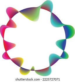 Vector Illustration .Fluid gradient. Circle Logo . Colorful frame template .Design element . Abstract liquid shape .