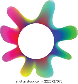 Vector Illustration .Fluid gradient. Circle Logo . Colorful frame template .Design element . Abstract liquid shape .