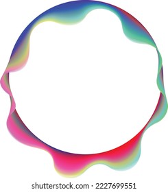 Vector Illustration .Fluid gradient. Circle Logo . Colorful frame template .Design element . Abstract liquid shape .