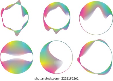 Vector Illustration .Fluid gradient. Circle Logo . Colorful frame template .Design element . Abstract liquid shape .