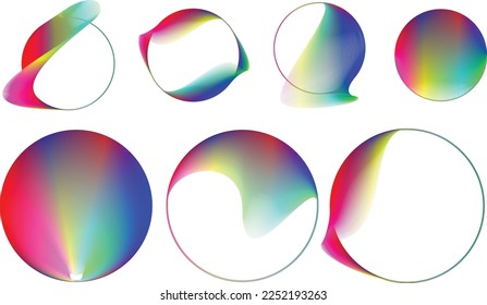 Vector Illustration .Fluid gradient. Circle Logo . Colorful frame template .Design element . Abstract liquid shape .