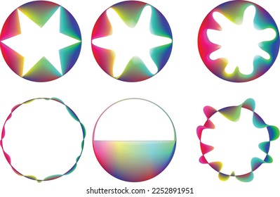 Vector Illustration .Fluid gradient. Circle Logo . Colorful frame template .Design element . Abstract liquid shape .