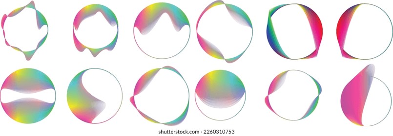 Vector Illustration .Fluid gradient. Circle Logo . Colorful frame template .Design element . Abstract liquid shape .