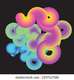 Ilustración vectorial .Gradiente fluido. Logotipo espiral . Elemento de diseño. Forma líquida abstracta.