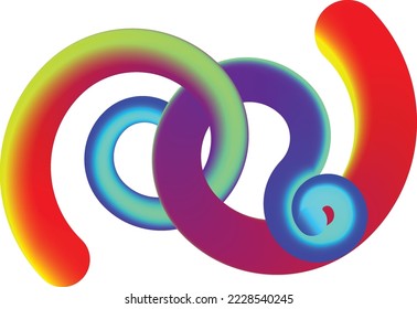 Vector Illustration .Fluid gradient. Spiral Logo . Design element . Abstract liquid shape .