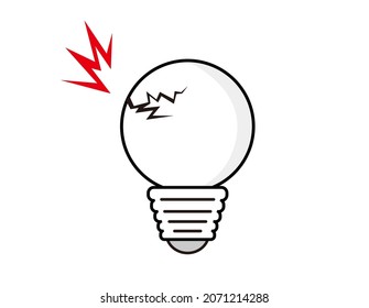 Ilustración vectorial de la luz fluorescente. 　Icono. bombilla.