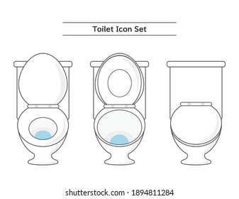 Vector Illustration Of Flush Toilet. Toilet Bowl. Renovation Image.