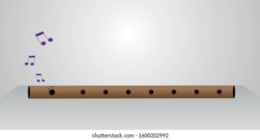 Vector illustration of flute and music logo. Web element of flute and wind Stock symbol for web.music is better for mind. 