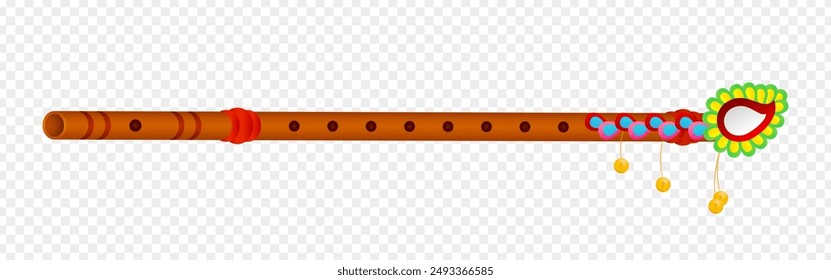 Vector illustration of flute on transparent background