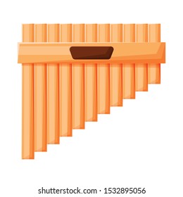 Vector illustration of flute and pan logo. Web element of flute and panpipe Stock vector illustration.