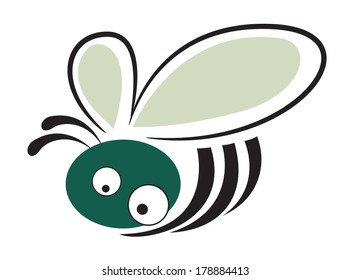 Vector illustration of fly in cartoon style