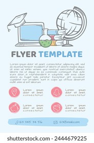 Vector illustration for flyer, booklet, advertisement, post related to education and training. Editable template design