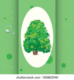 Vector illustration of the flyer, brochure or template design with tree.