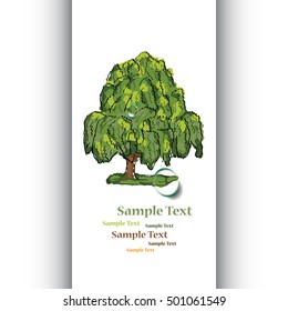 Vector illustration of the flyer, brochure or template design with tree and drop of water.