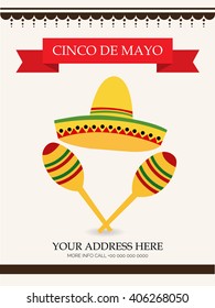 Vector illustration of a Flyer for Cinco De Mayo.
