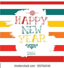vector illustration of flyer or greeting card for happy new yeer 2016, year of the monkey 