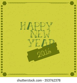 vector illustration of flyer or greeting card for happy new yeer 2016, year of the monkey 
